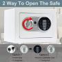 Sdstone Security Safe Box with Induction Light,Electronic Digital Securit Safe with Keypad, Wall or Cabinet Anchoring Design -Protect Cash Money, Jewelry, Passports-for Home, Business ，0.23 Cubic Feet