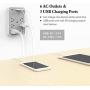 Huntkey 6 AC Outlets Surge Protector with 3 USB Charging Ports 3.4 Amp, SMD607