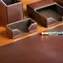 Dacasso Dark Brown Bonded Leather Business Card Holder