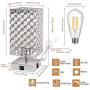 Touch Crystal Lamp, 3 Way Dimmable Crystal Table Lamp with USB Ports and AC Outlet, Crystal Bedside Lamps with Sliver Crystal Lampshade Crystal Nightstand Lamp for Bedrooms, Living Room, Bulb Included