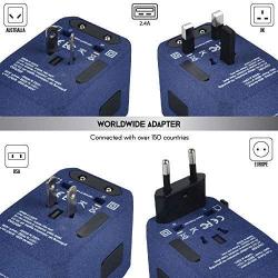 Power Plug Adapter - International Travel (w/5 USB Ports and USB Type C)- Work 150+ Countries - 220 Volt Adapter - Travel Adapter - Type C A G I A/C - UK Japan China Europe