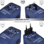 Power Plug Adapter - International Travel (w/5 USB Ports and USB Type C)- Work 150+ Countries - 220 Volt Adapter - Travel Adapter - Type C A G I A/C - UK Japan China Europe