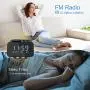 USCCE Digital Alarm Clock Radio - 0-100% Dimmer, Dual Alarm with Weekday/Weekend Mode, 6 Sounds Adjustable Volume, FM Radio w/Sleep Timer, Snooze, 2 USB Charging Ports, Thermometer, Battery Backup