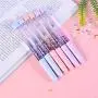 Funny live 6 Pcs Colorful Sequins Drift Glitter Crystal Fairy Magic Wand Gel Pens with Flashing Electronic Lights, 0.35mm Black Ink, Sequins Gel Pen Set With 10 Pcs Black Refills for Smooth Writing
