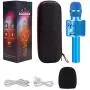 BONAOK Wireless Bluetooth Karaoke Microphone,3-in-1 Portable Handheld Karaoke Mic Speaker Machine Birthday Home Party for Android/iPhone/PC or All Smartphone (Q37 Blue)