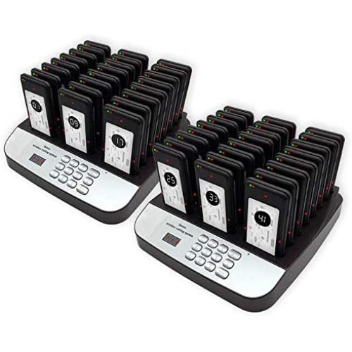 NOLAS Corum 48 Social Distancing Buzzer Restaurant Call Coaster Pagers/Guest Waiting Pager/Wireless Paging System with Charging Dock and Transmitter (Also Available in 16/32 Units) (48)