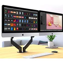 Suptek Dual Monitor Mount Stand-Height Adjustable Gas Spring Monitor Arm Desk Mount for 2 Computer Screens 17 to 27 inches - Each Arm Holds up to 13.2lbs(MD8SP)