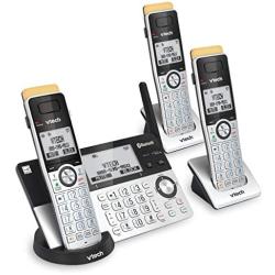 VTech IS8151-3 Super Long Range 3 Handset DECT 6.0 Cordless Phone for Home with Answering Machine, 2300 ft Range, Call Blocking, Bluetooth, Headset Jack, Power Backup, Intercom, Expandable to 12 HS