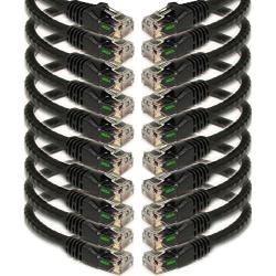 iMBAPrice 1 Cat5e Network Ethernet Patch Cable, 10 Pack, Black (IMBA-CAT5-01BK-10PK)