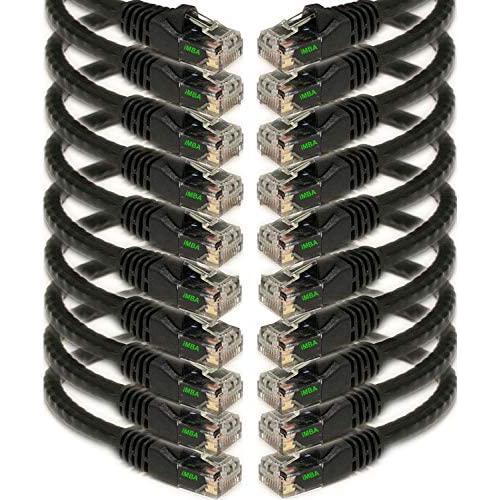 iMBAPrice 1 Cat5e Network Ethernet Patch Cable, 10 Pack, Black (IMBA-CAT5-01BK-10PK)
