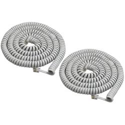 SHONCO 2 Pack White Coiled Telephone Handset Cord 23 Ft Uncoiled / 3 ft Coiled Landline Telephone Accessory