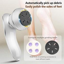 Electric Foot File, Rechargeable Callus Remover Pedicure Tools for Feet Hard Skin Remover Electronic Callus Shaver Kit for Cracked Heels and Dead Skin 3 Professional Electronic Feet Care Grind Head