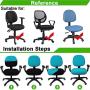 smiry Office Computer Chair Covers, Stretch Jacquard Universal Desk Rotating Chair Slipcovers Protector, Seat Cover + Backrest Cover, Chocolate