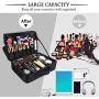 Travel Makeup Case 3-Layers Cosmetic Case Organizer Portable Artist Storage Bag with Adjustable Dividers and Shoulder Strap for Cosmetics Makeup Brushes Toiletry Travel Accessories