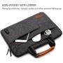 DOMISO 10.1 Inch Multi-Functional Laptop Sleeve Business Briefcase Messenger Bag with USB Charging Port for 10.1-10.5 Inch Laptop / Tablet / iPad Pro / iPad Air / Lenovo Yoga Book , Black Zipper
