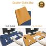HOMECAS Desk Pad,Office Desk Mat Blotter,31.5'' x 15.7'' Upgraded PU Leather Desk Protector Cover Large Mouse Pad, Waterproof Writing Mat for Office/Home/Computer,Dual Use (Blue & Yellow)