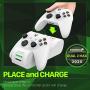 Fosmon Dual 2 MAX Charger Compatible with Xbox Series X/S (2020), Xbox One/One X/One S Elite Controllers, High Speed Docking Charging Station Kit with 2X 2200mAh Rechargeable Battery Packs - White