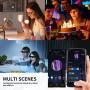 E12 Candelabra LED Smart Bulb, Dimmable WiFi Light Bulbs 5W(40W Equivalent), RGB Color Changing, Tunable White 2700K-6500K, Compatible with Alexa, Google Assistant, Chandelier Ceiling Fan Bulbs 4 Pack
