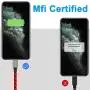 iCrius iPhone Charger Cable, [MFi Certified] 6ft LED Light Up Visible Flowing Lightning Charger Charging Cord Compatible with iPhone11 Plus/XS/XR/X /8 Plus / 8/7 Plus / 7, iPod Touch More-Red