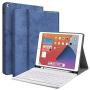 Keyboard Case for iPad 10.2 8th 7th Generation - JUQITECH Smart Case with Wireless Keyboard iPad 10.2'' 8th 2020 7th 2019 Slim Tablet Detachable Bluetooth Keyboard Stand Cover with Pencil Holder, Blue