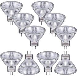 10 Pieces Halogen Light Bulbs MR11 12V FTD Halogen Spotlight Bulbs, GU4 Bi-Pin Base, Glass Cover, Warm White 2700K Dimmable Precision Halogen Reflector Fiber Optic Light Bulb (20 Watt)