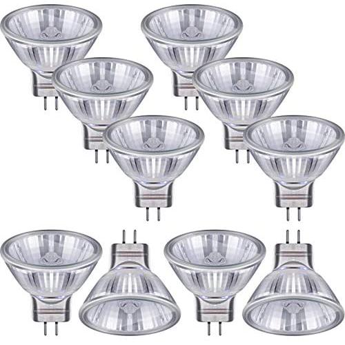 10 Pieces Halogen Light Bulbs MR11 12V FTD Halogen Spotlight Bulbs, GU4 Bi-Pin Base, Glass Cover, Warm White 2700K Dimmable Precision Halogen Reflector Fiber Optic Light Bulb (20 Watt)