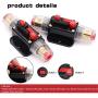2 pcs 30A Audio Inline Circuit Breaker Reset Fuse 12V-24V DC, PowMr Reset Fuse Holder 30 amp with Manual Reset for Car Audio, Stereo Switch and Solar Inverter System