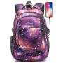 Backpack For School College Student Laptop Bookbag Travel Business with USB Port (Galaxy Color G)