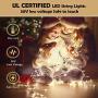 XUNXMAS 66ft 200 LED String Lights Indoor Outdoor, Super Bright Warm White Christmas Lights with 8 Lighting Modes, Extendable Waterproof Fairy Lights for Bedroom Patio Party Christmas Tree Decor