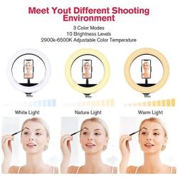 18 inch LED Ring Light with Tripod Stand Dimmable Makeup Selfie Ring Light for Studio Portrait YouTube Vlog Video Shooting with Carrying Bag and Remote Controller