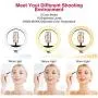 18 inch LED Ring Light with Tripod Stand Dimmable Makeup Selfie Ring Light for Studio Portrait YouTube Vlog Video Shooting with Carrying Bag and Remote Controller