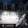 ISKYDRAW 120W LED Garage Lights 12000lm Deformable LED Garage Ceiling Lights Shop Light 6500K Daylight Glow Adjustable High Bay Light for Garage,Warehouse,barn,Support E26/27 Standard Base