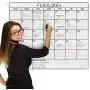 Jumbo Dry Erase Laminated Wall Calendar, Huge 36 Inch by 48 Inch Size, Monthly Planner for Home Office Classroom, Large Date Boxes, Reusable PET Film, Never Folded, 5 Markers, 8 Tacks, 1 Eraser