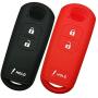 Alegender Qty(2) 3 Buttons Full Protector Rubber Smart Key Cover Jacket Keyless Protector Holder for Mazda 3 6 CX3 CX5 CX7 CX9 SPEED3 Smart Key Fob Black Red