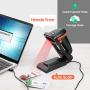 Tera 2D Barcode Scanner with Adjustable Folding Stand and Charging Cradle, Wall Mountable 2.4G Wireless & USB 2.0 Wired QR Bar Code Reader with Vibration Alert