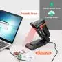 Tera 2D Barcode Scanner with Adjustable Folding Stand and Charging Cradle, Wall Mountable 2.4G Wireless & USB 2.0 Wired QR Bar Code Reader with Vibration Alert