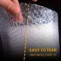 Bubble Cushioning Wrap Roll 2 Pack 3/16'' Air Bubble 12 Inch x 74 Feet Total, Perforated Every 12 Inch with 30pcs Fragile Stickers Packing Supplies for Heavy-Duty Moving Shipping