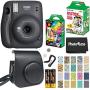 Fujifilm Instax Mini 11 Instant Camera + Fujifilm Instax Mini Twin Pack Instant Film (16437396) + Single Pack Rainbow Film + Case + Travel Stickers (Charcoal Grey)