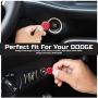 ToolEpic for Dodge Challenger Charger Hellcat Decor Accessories 2015-2021 - Engine Start Stop Button Overlay Sticker Emblem - Push to Start Button Ruby Red Badge Cover - Perfect for Decals