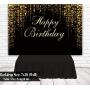 Funnytree 7x5ft Happy Birthday Party Backdrop Black and Gold Glitter Bokeh Sequin Spots Photography Background Golden Sparkle Shining Dots Baby Adult Abstract Banner Cake Table Decoration Photo Booth