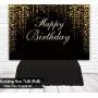 Funnytree 7x5ft Happy Birthday Party Backdrop Black and Gold Glitter Bokeh Sequin Spots Photography Background Golden Sparkle Shining Dots Baby Adult Abstract Banner Cake Table Decoration Photo Booth