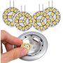 Kohree G4 LED Bulb 12V AC/DC Bi-Pin Base Ceiling Recessed Puck Light Bulb LED Replacement Halogen Bulb 20W Equivalent for RV Camper Trailer Motorhome 5th Wheel, Marine Boat (2 Watt, Warm White) 4 Pack