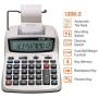 Victor Printing Calculator, 1208-2 Compact and Reliable Adding Machine with 12 Digit LCD Display, Battery or AC Powered, Includes Adapter,White
