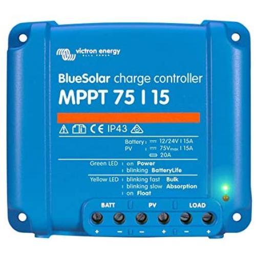 Victron Energy BlueSolar MPPT 75V 15 amp 12/24-Volt Solar Charge Controller