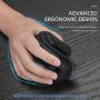 Bluetooth Ergonomic Mouse, Jelly Comb Advanced Vertical Wireless Bluetooth Mouse 2.4GHz Optical Vertical Mice, Easy Switch Between 2 Devices with Bluetooth and USB Connection MV045-Black