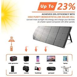 TISHI HERY 100W Portable Solar Panel Foldable with 4 Outputs DC/USB/QC3.0/Type-C Compatible with Most Portable Solar Generators Power Stations Phones Laptops Tablet for Travel/Camping/RV/Hiking