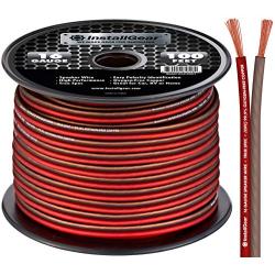 InstallGear 16 Gauge AWG 100ft Speaker Wire 99.9% Oxygen-Free Copper True Spec and Soft Touch Cable - Red/Brown