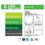 (6 Pack) 7.5'' Flush Mount Dimmable LED Disk Light, 15W (120W Equivalent), 120V, 5000K Bright White, White Trim, ETL Listed - Suitable for Wet Locations - 4/6'' J-Box