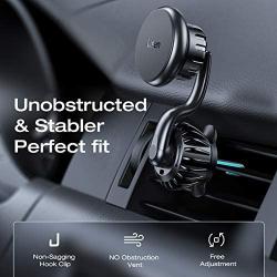 Magnetic Phone Car Mount Lisen Vent Phone Holder, [Upgraded Clip] Stable Phone Car Holder Mount [360° Rotate Arm] Unobstructed Car Vent Phone Mount Compatible with 4-11 Inch Smartphones