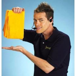 The Original Shamwow - Super Absorbent Multi-Purpose Cleaning Shammy (Chamois) Towel Cloth, Machine Washable, Will Not Scratch (8 Pack: 4 Large Orange and 4 Small Blue)